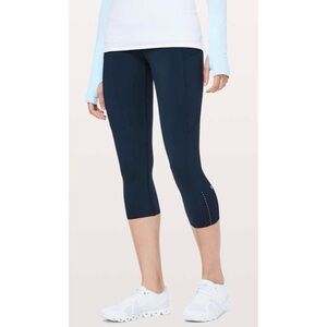 LULULEMON True Navy Fast & Free Crop II Nulux 19”